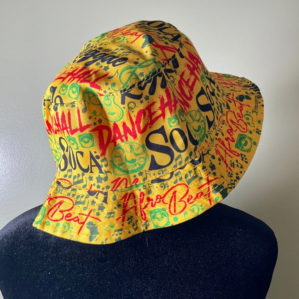 Caribbean Brand Apparel Reversible Bucket Sun Hat Reggae Soca Afrobeat Festival